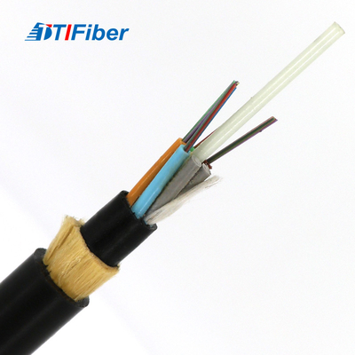 FTTH Adss 6 12 24 48 Core Fiber Optic Cable أسود