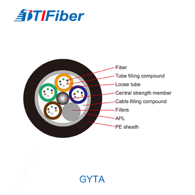 كابل الألياف البصرية المدرع أحادي الوضع GYTS / GYTA / GYFTY 2- 288 Core