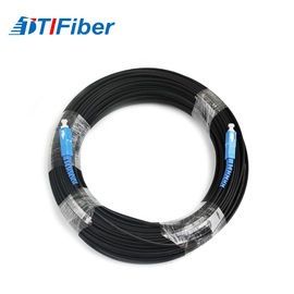 Simplex FTTH Drop Cable SC / UPC سلك تصحيح الألياف الضوئية مع سترة LSZH أسود / أبيض
