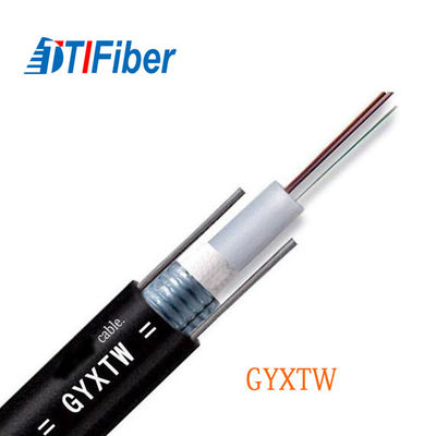 GYXTW 6 Core 4 Core Fiber Optic Cable Single Mode PE سترة سوداء