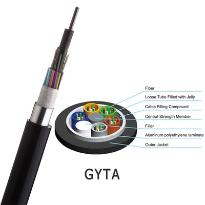 كبل الألياف الضوئية للاتصال أحادي الوضع 2-288 النوى G652D Gyta