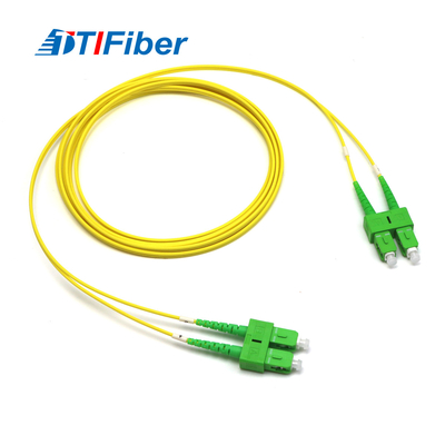 SC / APC-SC / APC SM DX 9/125 PVC سترة صفراء الألياف التصحيح الحبل OEM المتاحة