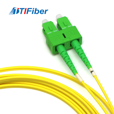 SC / APC-SC / APC SM DX 9/125 PVC سترة صفراء الألياف التصحيح الحبل OEM المتاحة