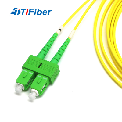 SC / APC-SC / APC SM DX 9/125 PVC سترة صفراء الألياف التصحيح الحبل OEM المتاحة