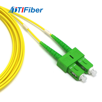 SC / APC-SC / APC SM DX 9/125 PVC سترة صفراء الألياف التصحيح الحبل OEM المتاحة