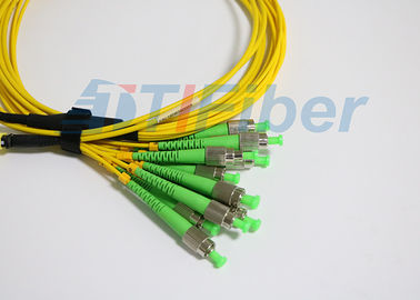الأصفر 12 MPO إلى كابلات الألياف البصرية التصحيح لشبكة الاتصالات