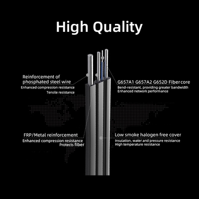 كابل الهواء الخارجي GJYXCH قطرة كابل LZSH وضع واحد 1 2 4 النواة G652D G657A1 G657A2 FTTH كابل الألياف الضوئية قطرة