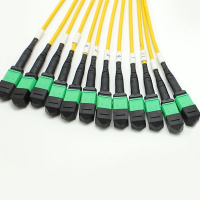 كابل MPO Fanout منخفض الخسارة الكمية الكبيرة 1M 144F SMG657A1 MPO APC إلى MPO APC Breakout Fiber Optic Patch Cord