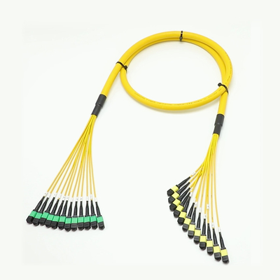 144F MTP MPO Fanout كابل SMG657A1 MPO APC إلى MPO APC Breakout Fiber Optic Patch Cord