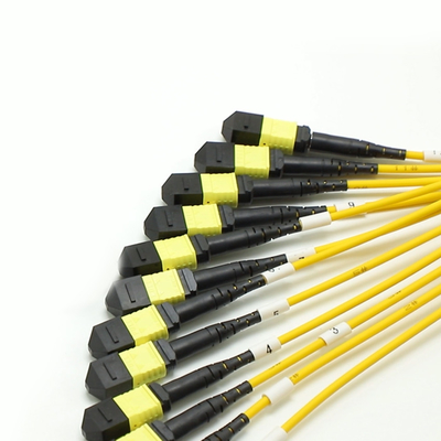 100G 200G MPO الذكور الإناث 8 12 16 24 الألياف إلى MPO الإناث الذكور كابل التشغيل الضوئي للألياف الضوئية للأسلاك عالية الكثافة في المساحات الصغيرة