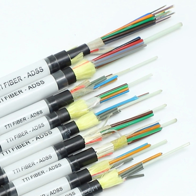FTTH FTTX خارجية ADSS غلاف واحد غلاف مزدوج 8F 12F 24F 48F كابلات الألياف الضوئية