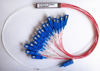 1 × 16 PLC مفردة الألياف البصرية الفاصل مع حزمة أنبوب الصلب