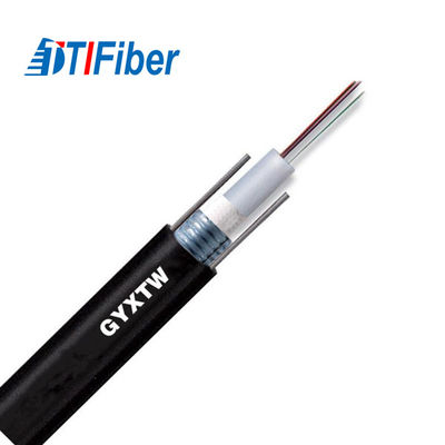 GYXTW 6 Core 4 Core Fiber Optic Cable Single Mode PE سترة سوداء