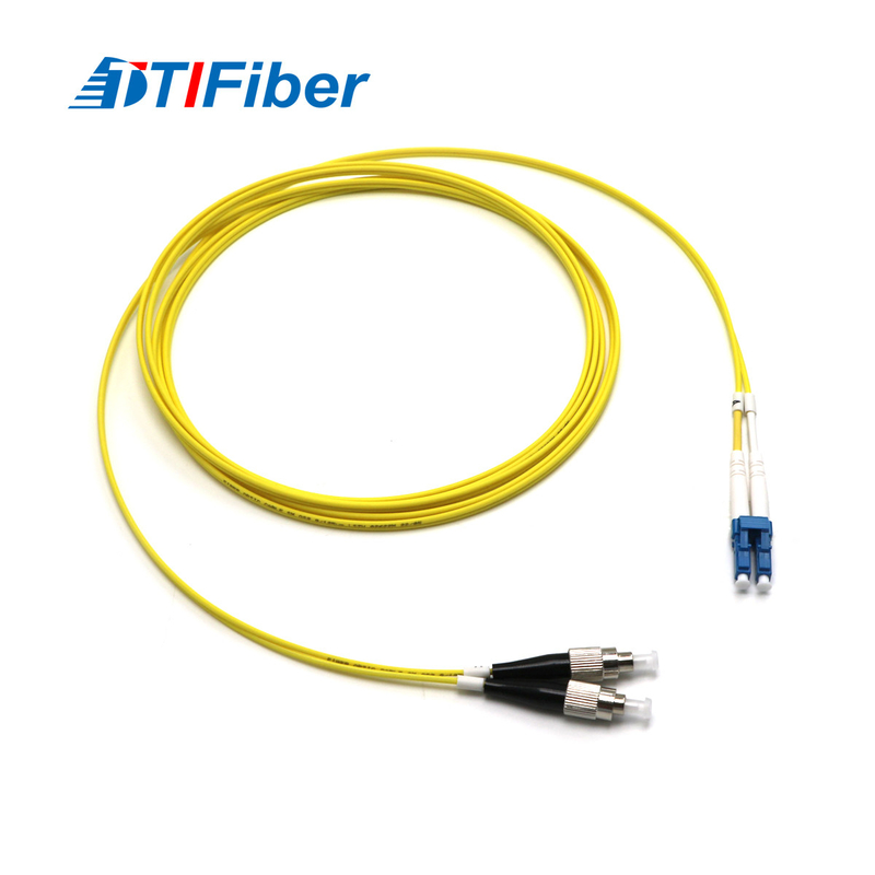 سلك تصحيح الألياف الضوئية FC / UPC -LC / UPC SM Singlemode Simplex Fiber Optic Jumper