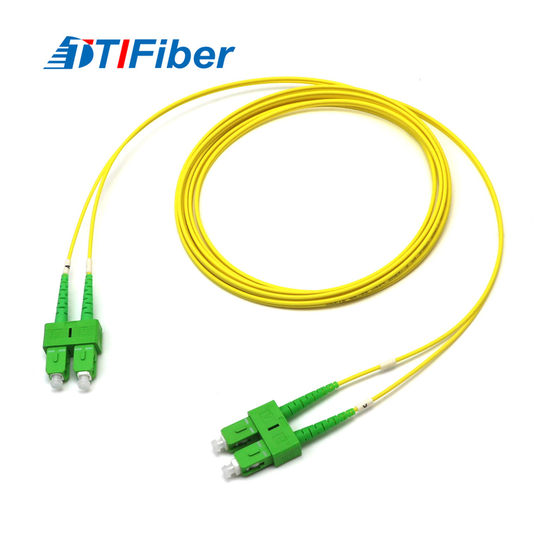 SC / APC-SC / APC SM DX 9/125 PVC سترة صفراء الألياف التصحيح الحبل OEM المتاحة