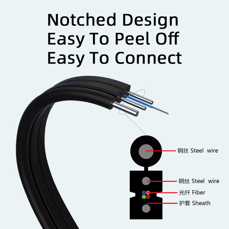 كابل الهواء الخارجي GJYXCH قطرة كابل LZSH وضع واحد 1 2 4 النواة G652D G657A1 G657A2 FTTH كابل الألياف الضوئية قطرة